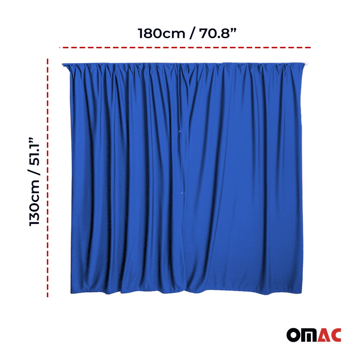 RAM PROMASTER Cabin Curtain - Omac - Textile/Polyester, 2 Curtains - 1 Profile 180x130 - Dark Blue